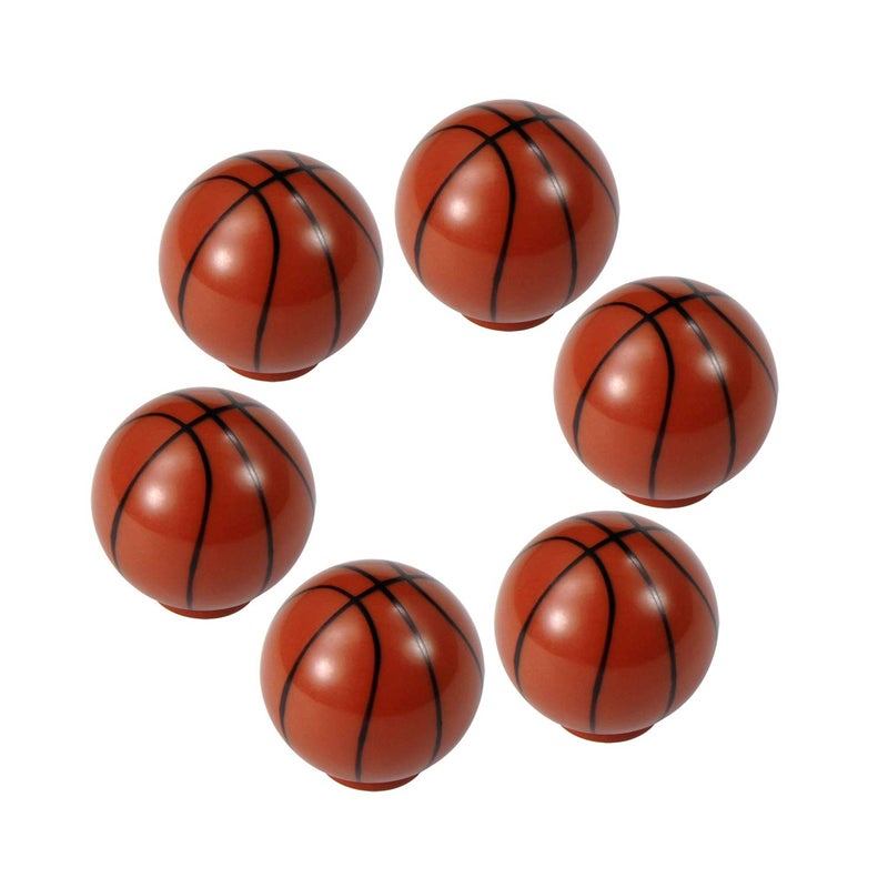 ZILucky Baseball Drawer knobs Ball Sports Party Theme Children and Baby Home Decor Drawer Pulls Handles for Dresser Cupboard Wardrobe Cabinet Kitchen Knobs Pack of 6 (Basketball) - Image 1